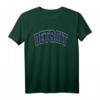 Detroit Michigan Arched Dark Blue Text T-Shirt – Klassisch geschnitten, doppelt genähter Saum