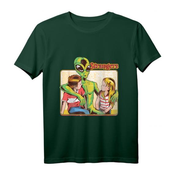 Dont Talk To Strangers Retro-Vintage-Illustration T-Shirt für Sci-Fi, Horror & Alien-Fans – Originelles Geschenk