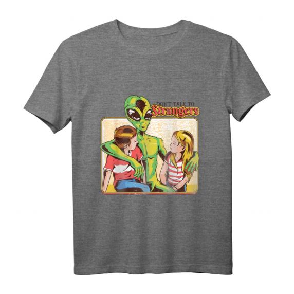Dont Talk To Strangers Retro-Vintage-Illustration T-Shirt für Sci-Fi, Horror & Alien-Fans – Originelles Geschenk