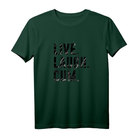 Lustiges HapDeer T-Shirt mit Spruch 'Live. Laugh. Cum.' – Witziges Geschenk für Geburtstagsfeier und Humorliebhaber