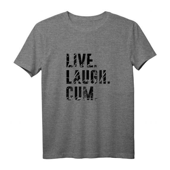 Lustiges HapDeer T-Shirt mit Spruch 'Live. Laugh. Cum.' – Witziges Geschenk für Geburtstagsfeier und Humorliebhaber