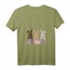 Damen Lustiges Kaninchen Hase Häschen Mit Blumen Leopard Ostern T-Shirt mit V-Ausschnitt – Perfektes Osteroutfit und Alltagsstyle
