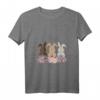 Damen Lustiges Kaninchen Hase Häschen Mit Blumen Leopard Ostern T-Shirt mit V-Ausschnitt – Perfektes Osteroutfit und Alltagsstyle