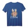 Frohe Ostern Damen T-Shirt im floralen Leo Look mit Hasenmotiv – Perfektes Osteroutfit & Geschenkidee für Frauen