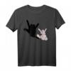 Lustiges Osterhase Heavy Metal Pommesgabel T-Shirt mit Hasenohren – Perfekt für Osterfeiern, Karneval & als Geschenk für Fans