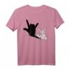 Lustiges Osterhase Heavy Metal Pommesgabel T-Shirt mit Hasenohren – Perfekt für Osterfeiern, Karneval & als Geschenk für Fans