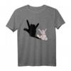 Lustiges Osterhase Heavy Metal Pommesgabel T-Shirt mit Hasenohren – Perfekt für Osterfeiern, Karneval & als Geschenk für Fans