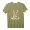 Oster T-Shirt für Damen mit Hase im floralen Leo Look – Lustiges Partnerlook Outfit für Ostereiersuche & Geschenke für Oma, Mutter, Tochter & Tante