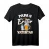 Herren Papa's Erster Vatertag T-Shirt mit Babyflasche und Bier - Lustiges Geschenk für den frischgebackenen Papa