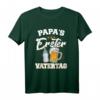 Herren Papa's Erster Vatertag T-Shirt mit Babyflasche und Bier - Lustiges Geschenk für den frischgebackenen Papa