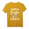Herren Papa's Erster Vatertag T-Shirt mit Babyflasche und Bier - Lustiges Geschenk für den frischgebackenen Papa