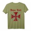 Deus Vult Helm Templerorden & Tempelritter T-Shirt mit Heiligem Kreuz – Perfekt für Mittelalterfest & christliche Ritterfans