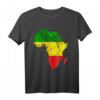 Afrika Karte Reggae Rasta T-Shirt in Grün Gelb Rot – Afrikanischer Stolz & Rastafari Style, Perfekt für Reggae-Fans & Black History Month