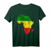 Afrika Karte Reggae Rasta T-Shirt in Grün Gelb Rot – Afrikanischer Stolz & Rastafari Style, Perfekt für Reggae-Fans & Black History Month