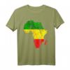 Afrika Karte Reggae Rasta T-Shirt in Grün Gelb Rot – Afrikanischer Stolz & Rastafari Style, Perfekt für Reggae-Fans & Black History Month