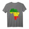 Afrika Karte Reggae Rasta T-Shirt in Grün Gelb Rot – Afrikanischer Stolz & Rastafari Style, Perfekt für Reggae-Fans & Black History Month
