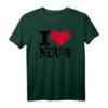 I Love Nerds T-Shirt mit rotem Herz – Klassisches Geek-Shirt für Nerds und Geeks, das deine Leidenschaft zeigt