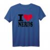 I Love Nerds T-Shirt mit rotem Herz – Klassisches Geek-Shirt für Nerds und Geeks, das deine Leidenschaft zeigt