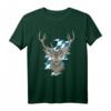 Bayerisches Hirsch Design T-Shirt für Oktoberfest & Wiesn - Klassisches Trachtenshirt mit Bayerischer Flagge