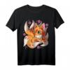 Kawaii Kitsune Fox T-Shirt - Japanischer neun Schwanz Fuchs, Magische Kreatur, Otaku & Anime Fanartikel, Official HapDeer Merchandise