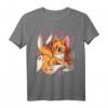 Kawaii Kitsune Fox T-Shirt - Japanischer neun Schwanz Fuchs, Magische Kreatur, Otaku & Anime Fanartikel, Official HapDeer Merchandise