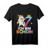 Einhorn Abtupfen Ich Bin Schon 7 Geburtstags T-Shirt – Lustiges Geschenk für den 7. Geburtstag mit Einhornkunst und Dab-Posen