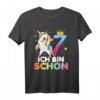 Einhorn Abtupfen Ich Bin Schon 7 Geburtstags T-Shirt – Lustiges Geschenk für den 7. Geburtstag mit Einhornkunst und Dab-Posen