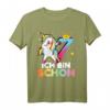 Einhorn Abtupfen Ich Bin Schon 7 Geburtstags T-Shirt – Lustiges Geschenk für den 7. Geburtstag mit Einhornkunst und Dab-Posen