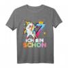 Einhorn Abtupfen Ich Bin Schon 7 Geburtstags T-Shirt – Lustiges Geschenk für den 7. Geburtstag mit Einhornkunst und Dab-Posen