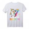 Einhorn Abtupfen Ich Bin Schon 7 Geburtstags T-Shirt – Lustiges Geschenk für den 7. Geburtstag mit Einhornkunst und Dab-Posen