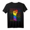 Gay Pride Monat T-Shirt mit Regenbogen, Kampffaust & Liebe ist Liebe - Unterstützung für LGBT Community & Pride Feierlichkeiten