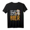 Kopf Sagt Sport Herz Sagt Bier - Lustiges Biertrinker Faultier T-Shirt für Party, Männerabend & Mallorca