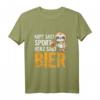 Kopf Sagt Sport Herz Sagt Bier - Lustiges Biertrinker Faultier T-Shirt für Party, Männerabend & Mallorca
