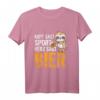 Kopf Sagt Sport Herz Sagt Bier - Lustiges Biertrinker Faultier T-Shirt für Party, Männerabend & Mallorca