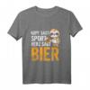 Kopf Sagt Sport Herz Sagt Bier - Lustiges Biertrinker Faultier T-Shirt für Party, Männerabend & Mallorca