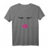 Wimpern und Lippen Damen T-Shirt Weiß - Trendiges Make-Up Oberteil, Perfekt als Geschenk für Beauty-Profis und Schminkliebhaberinnen