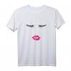 Wimpern und Lippen Damen T-Shirt Weiß - Trendiges Make-Up Oberteil, Perfekt als Geschenk für Beauty-Profis und Schminkliebhaberinnen