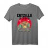Catzilla Vintage Katzen T-Shirt mit japanischen Kanji – Witziges Geschenk für Katzenliebhaber & Geburtstage