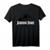 Jurassic Park Black & White Outline Logo T-Shirt - Offiziell lizenziertes Jurassic Park Merchandise