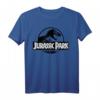 Jurassic Park Black & White Outline Logo T-Shirt - Offiziell lizenziertes Jurassic Park Merchandise