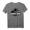 Jurassic Park Black & White Outline Logo T-Shirt - Offiziell lizenziertes Jurassic Park Merchandise