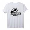Jurassic Park Black & White Outline Logo T-Shirt - Offiziell lizenziertes Jurassic Park Merchandise