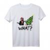 Lustiges Weihnachtskatzen T-Shirt mit frecher Miezekatze und Weihnachtsbaum - Perfektes Geschenk für Katzenpapa & Katzenmama in der Weihnachtszeit