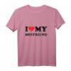 Lustiges I Love My Boyfriend T-Shirt mit Herz – Perfekte Valentinstags Geschenkidee für Freundinnen im Vintage Retro-Look