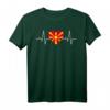 Mazedonien Herz Flagge T-Shirt mit EKG Herzschlag – Stolzes Land Geschenk für Mazedonien Liebhaber, Damen, Herren & Kinder