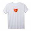 Mazedonien Herz Flagge T-Shirt mit EKG Herzschlag – Stolzes Land Geschenk für Mazedonien Liebhaber, Damen, Herren & Kinder