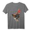 Hahn Aquarell T-Shirt mit Bauernhof Tiermotiv – Buntes Vogel-Design für Landwirte, Tierliebhaber und Bauern, ideales Geschenk