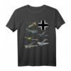 WW2 deutsche Kampfflugzeuge T-Shirt mit JU-87 Stuka, Bf 109, Fw 190 & mehr – Perfekt für Luftfahrtfans & Flugshows