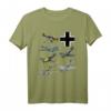 WW2 deutsche Kampfflugzeuge T-Shirt mit JU-87 Stuka, Bf 109, Fw 190 & mehr – Perfekt für Luftfahrtfans & Flugshows