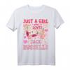 Jack Russell Terrier Just A Girl Who Loves Dog Flower Floral T-Shirt - Niedliches Hundedesign für Damen & Hundeliebhaber